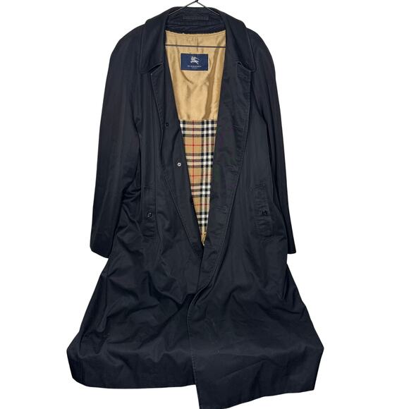 Burberry Black Mens 48 L Sher 3050 Car Coat Detachable Wool Novacheck Liner